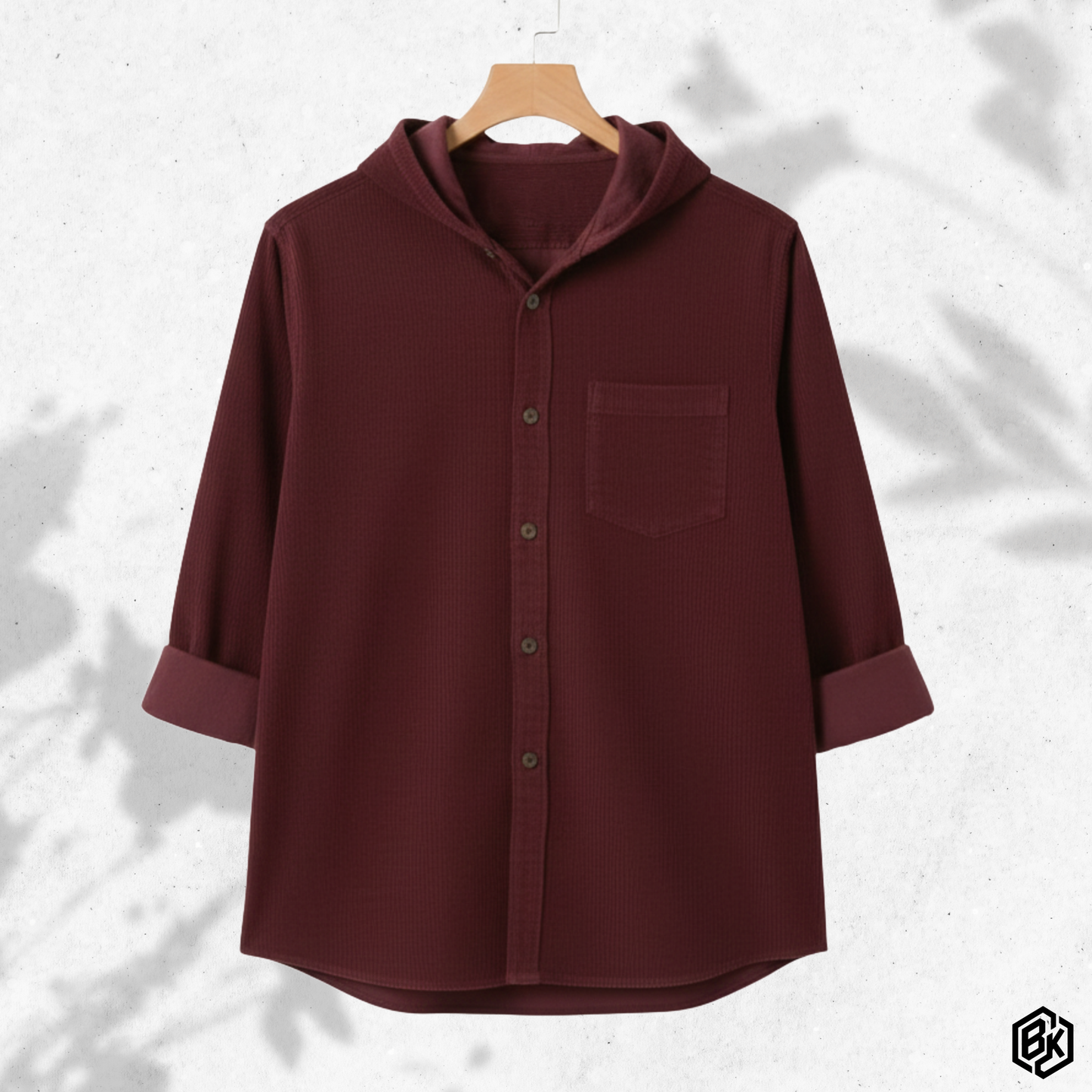 Burgundy Luxe Hoodie Shirt | CD-001