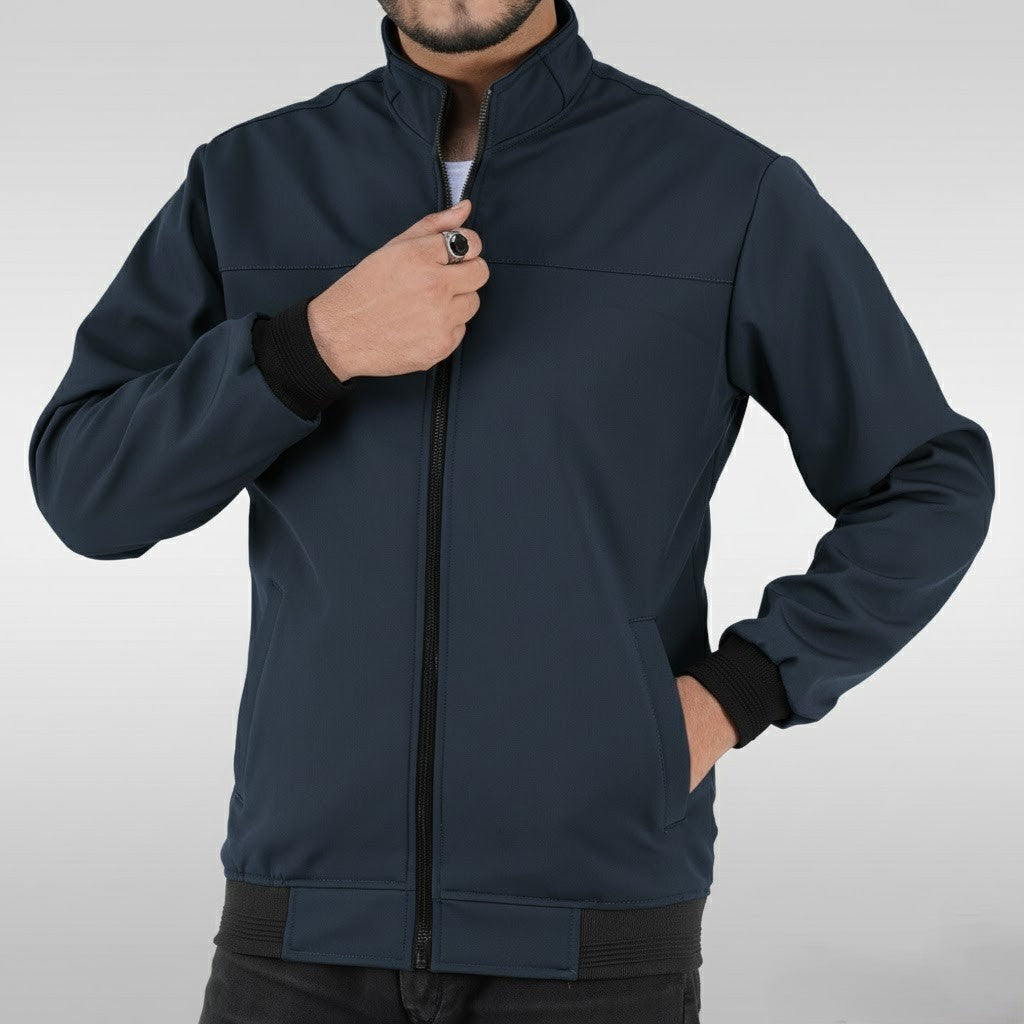 Ash Grey High-Neck Bonded Jacket | BH-470