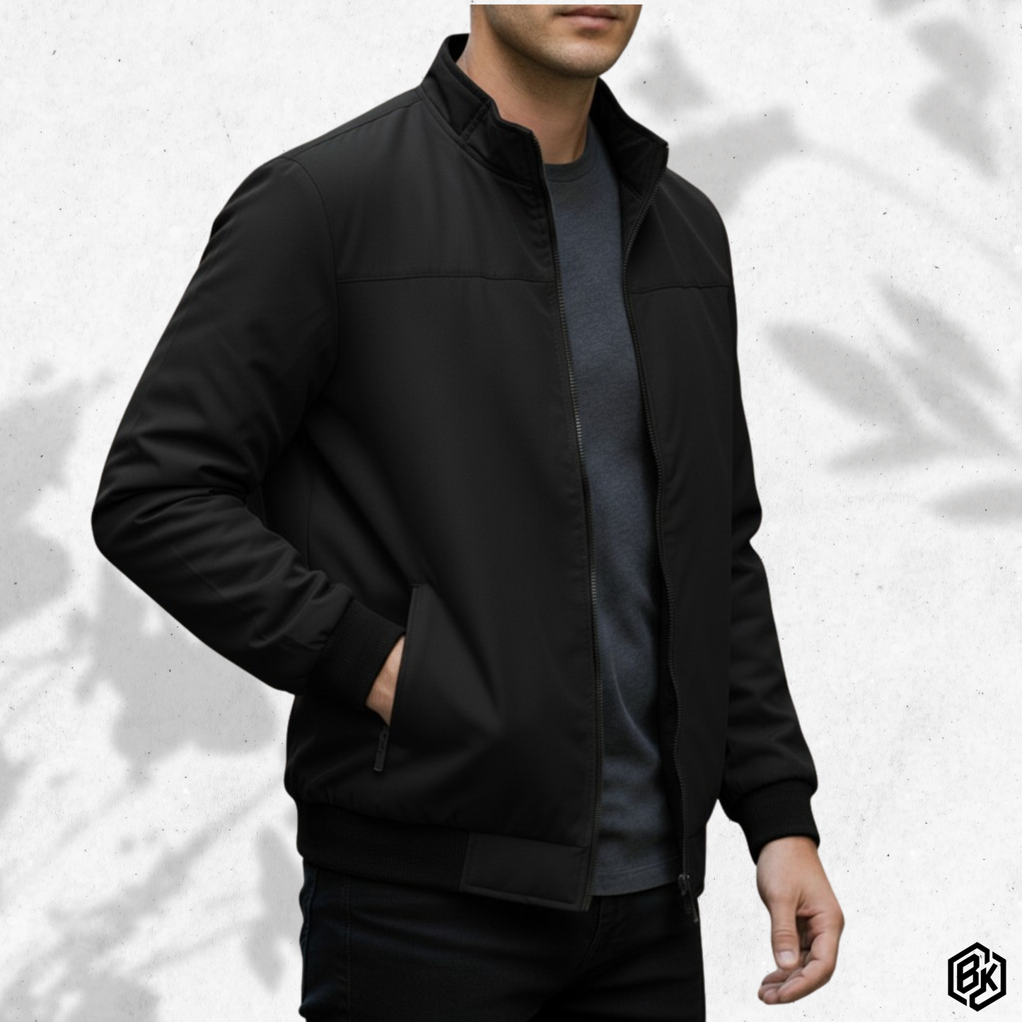 Black High-Neck Suskin Jacket | SKN-77