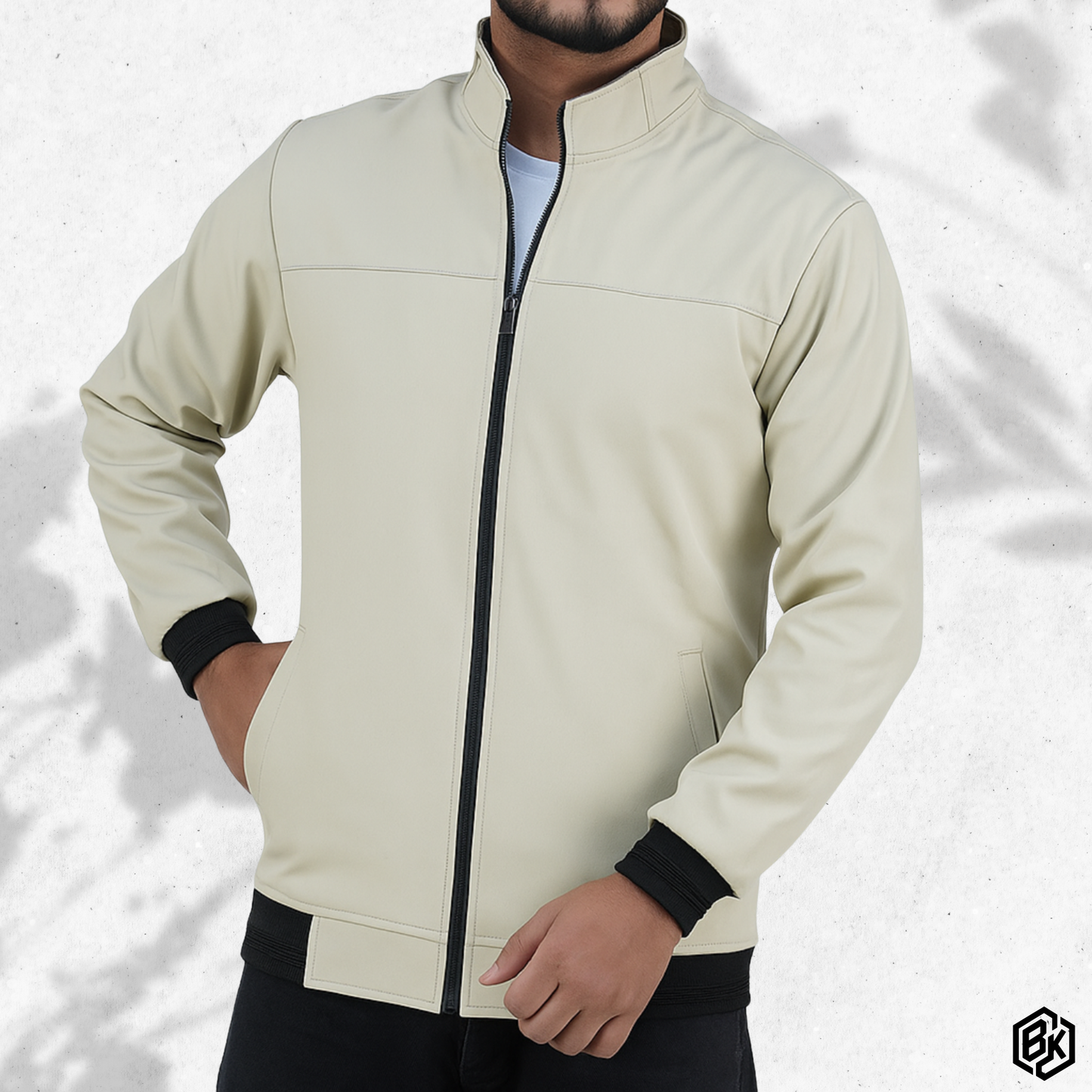 Off-White High-Neck Bonded Jacket | BH-500