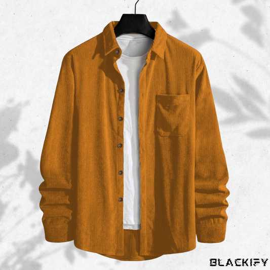 Mustard Yellow Cord Cotton Shirt