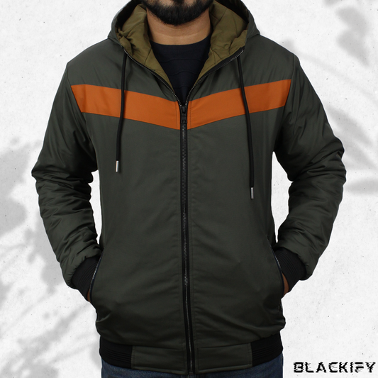 Olive Hoodie Suskin Jacket