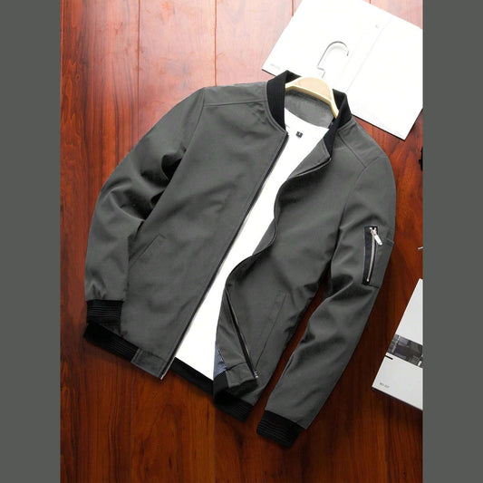 Ash Grey V-Neck Bonded Jacket