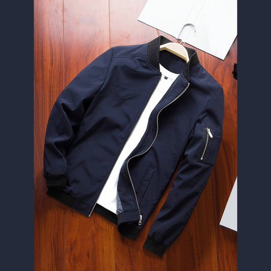 Navyblue V-Neck Bonded Jacket