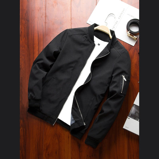 Black V-Neck Bonded Jacket