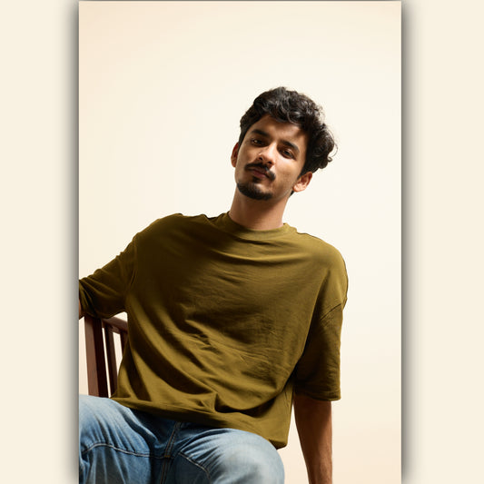 Olive Drop Shoulder T-Shirt