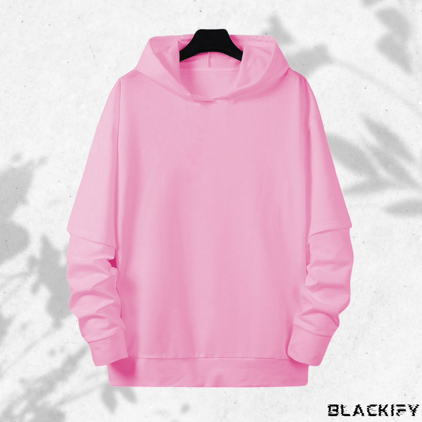 Sweet Blush Baby Pink Hoodie Drop Shoulder
