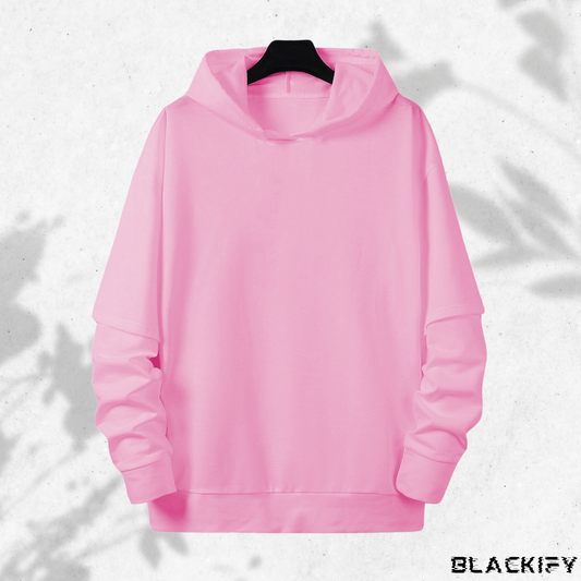 Sweet Blush Baby Pink Hoodie Drop Shoulder