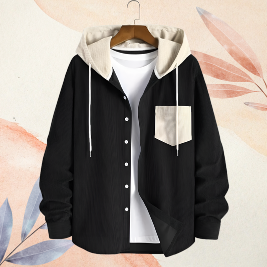 Midnight Corduroy Classic Black Hoodie