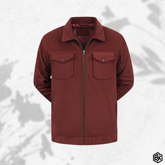Men’s Corduroy Jacket in Burgundy | CD-860