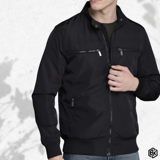 Multi-Zipper Tactical Bomber Black | SKN-003