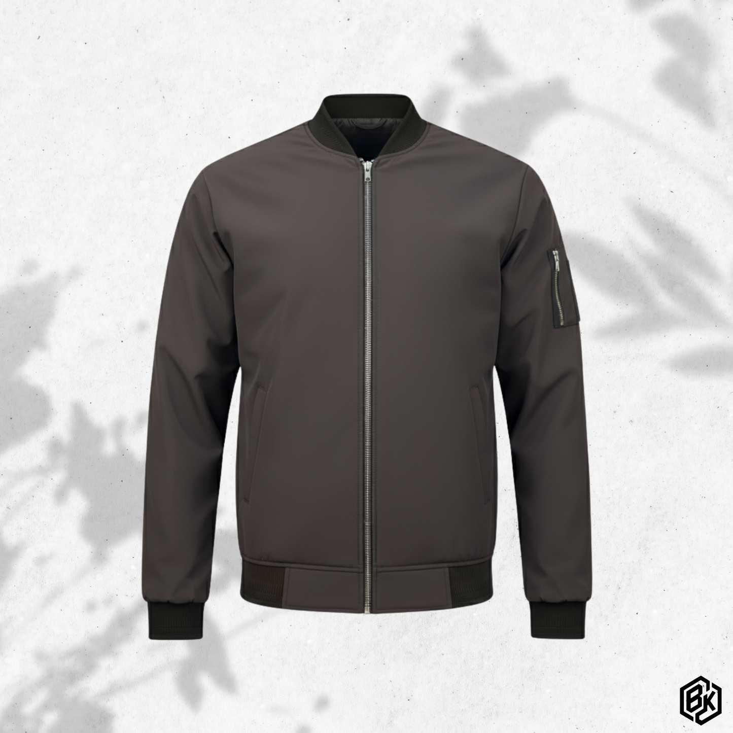 Coffee V-Neck Bonded Jacket | V-7