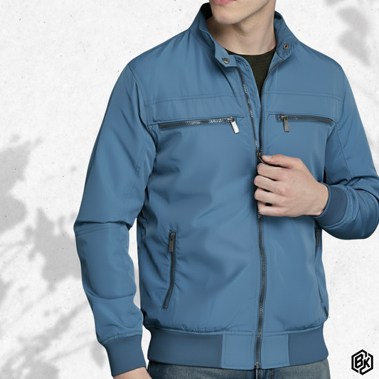 Multi-Zipper Tactical Bomber Sky Blue | SKN-004