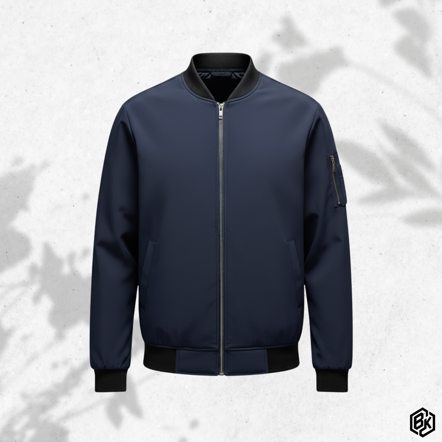 Navyblue V-Neck Bonded Jacket | V-3