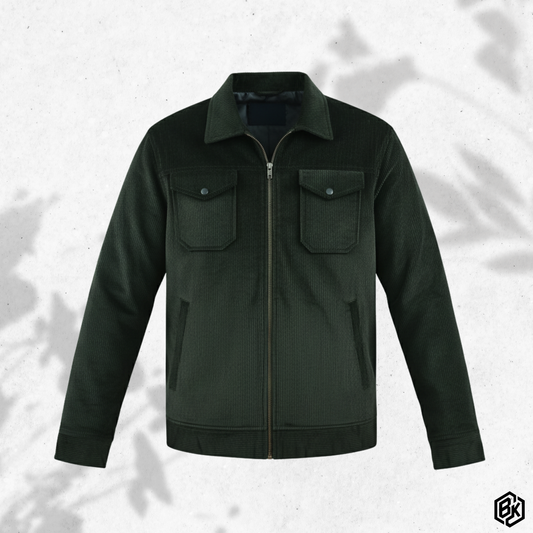 Men’s Corduroy Jacket in Deep Olive | CD-820