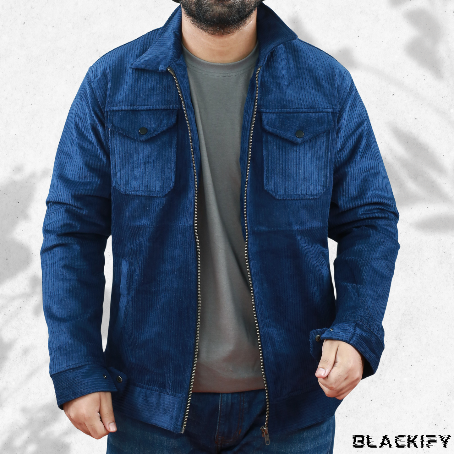 Men’s Corduroy Jacket in Navy Blue