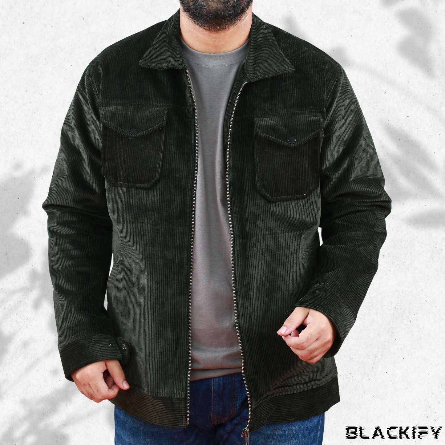 Men’s Corduroy Jacket in Deep Olive