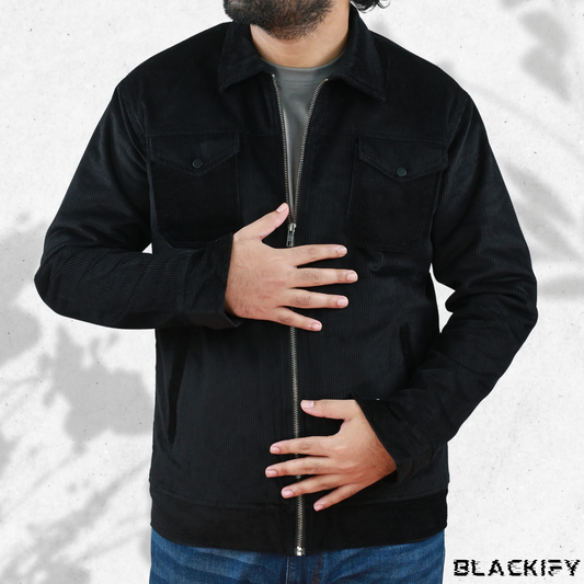 Men’s Corduroy Jacket in Jet Black