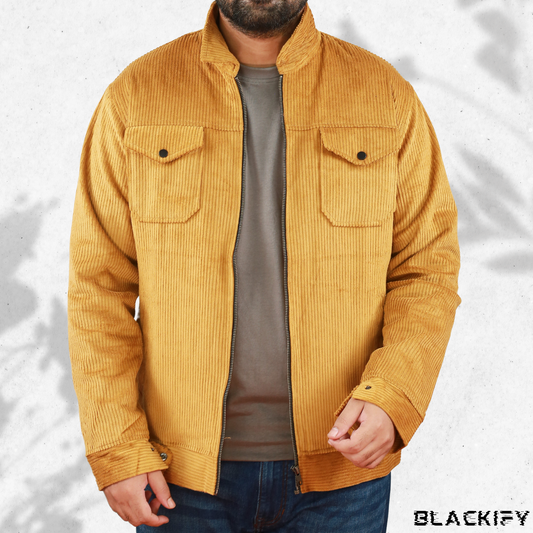 Men’s Corduroy Jacket in Musterd Yellow