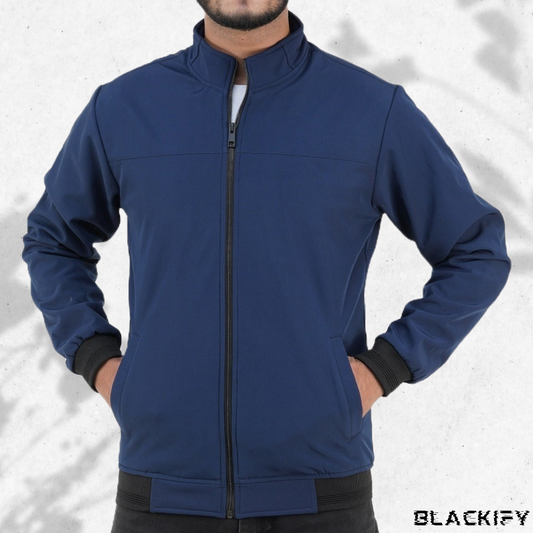 Navyblue High-Neck Bonded Jacket