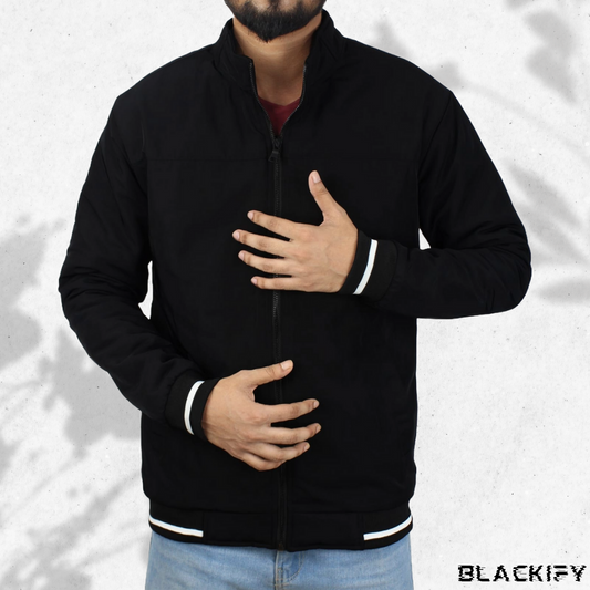 Black High-Neck Suskin Jacket